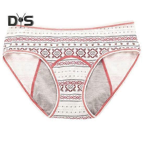 Women Panties Geometric Print High Waist Seamless Elastic Period High Absorbency Prevents Leakage Briefs Menstrual Underpants Daily Wear Sleep
