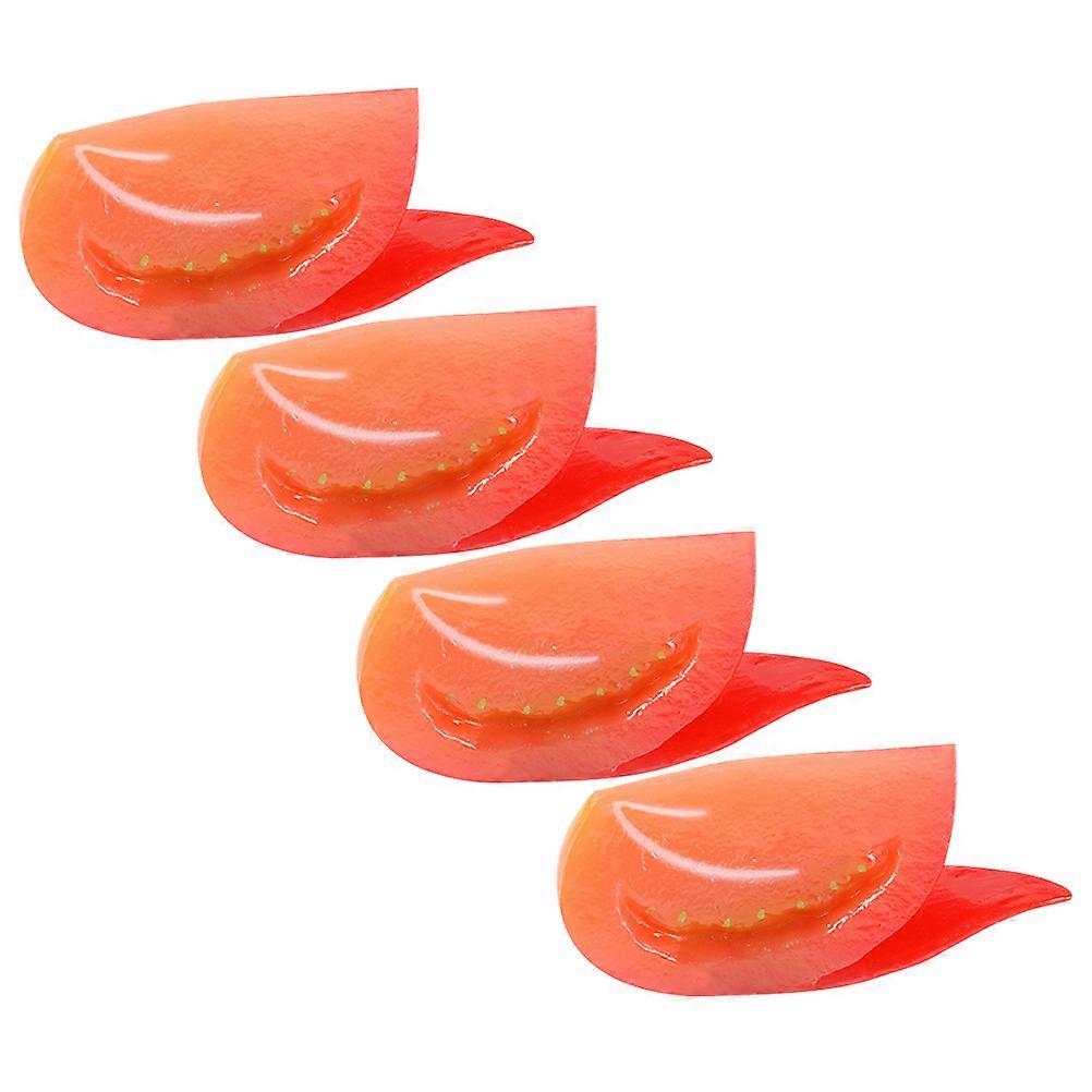 4PCS Realistic Artificial Tomato Slices   Lifelike Fake Vegetable Models for Kitchen Decor, Teaching Tools, and Showcase Displays