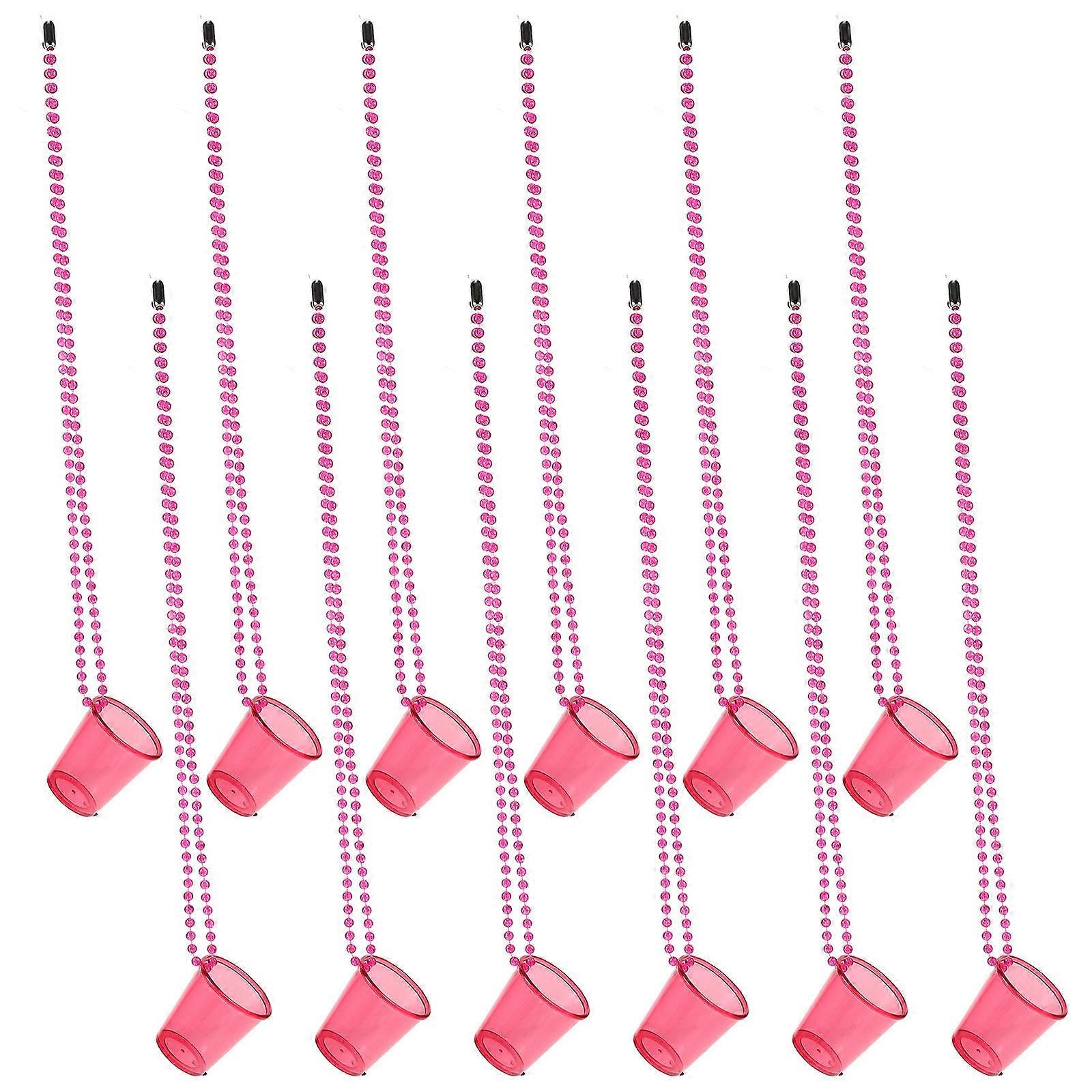 Rosy Beaded Necklace Shot Cups for Party Portable Wine Cups Made of Safe and Durable