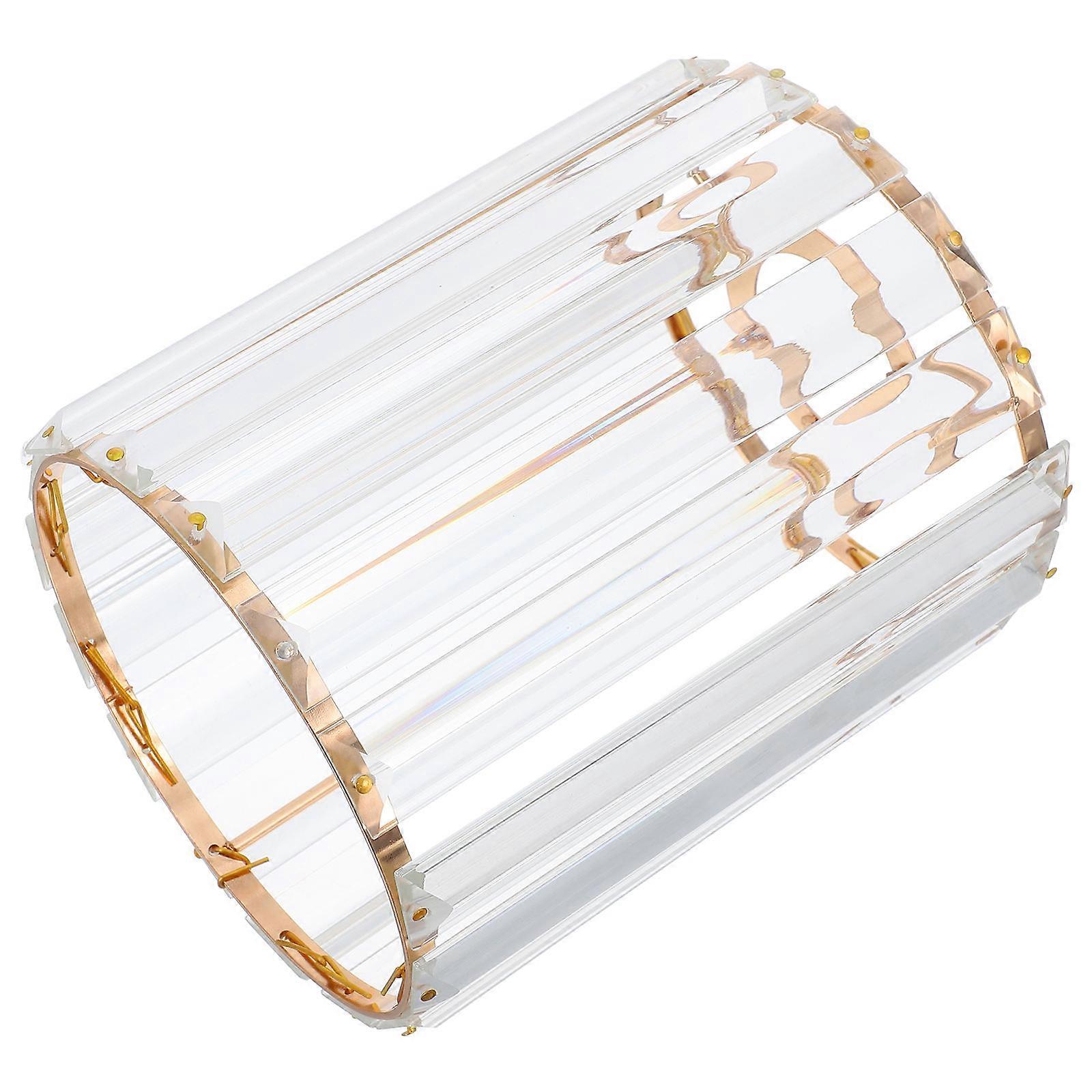 Ceiling Lampshade Golden Faux Crystal Lampshade For Hallway Homeowners Use Sturdy Material 1Set