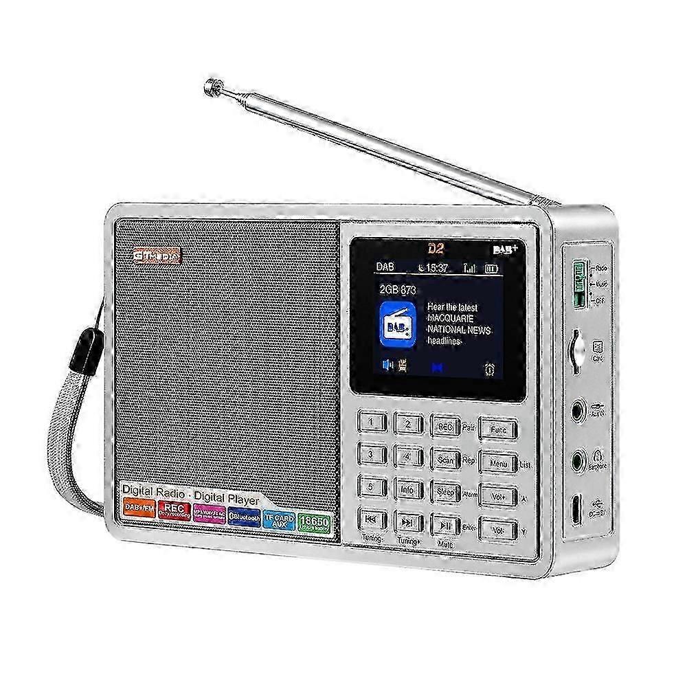 GTMEDIA D2 Digital Radio Receiver DAB FM RDS Bluetooth MP3 Player REC Recorder TF Card Support