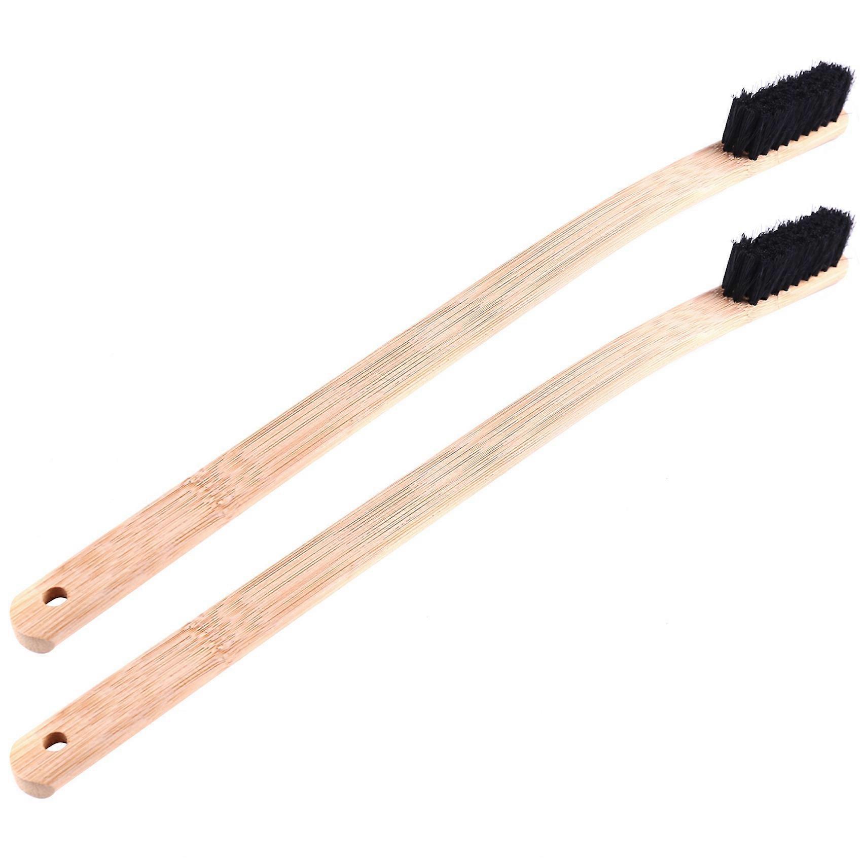 2X Auto Engine Cleaning Brush Car Rim Wheel Tire Cleaning Multi-function Bamboo Handle Mane Brushes