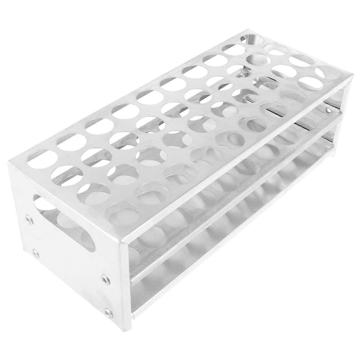 Aluminum Test Tube Rack for Laboratory Use Silver Color Lightweight Portable Storage Organizer 40x22.5