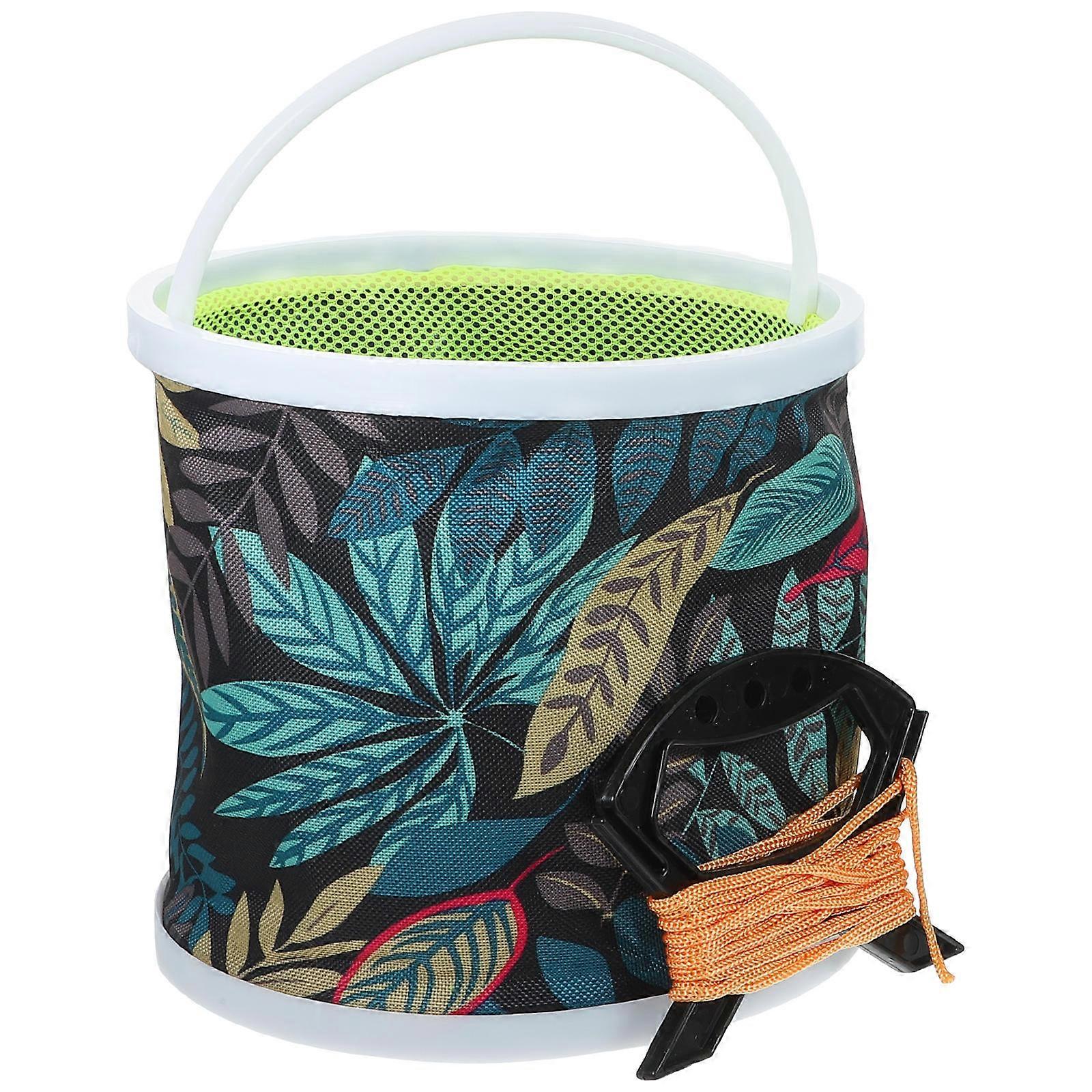 Folding Fishing Bucket Multi Use Water Barrel Camping Durable Mesh Design Live Fish Portable Storage