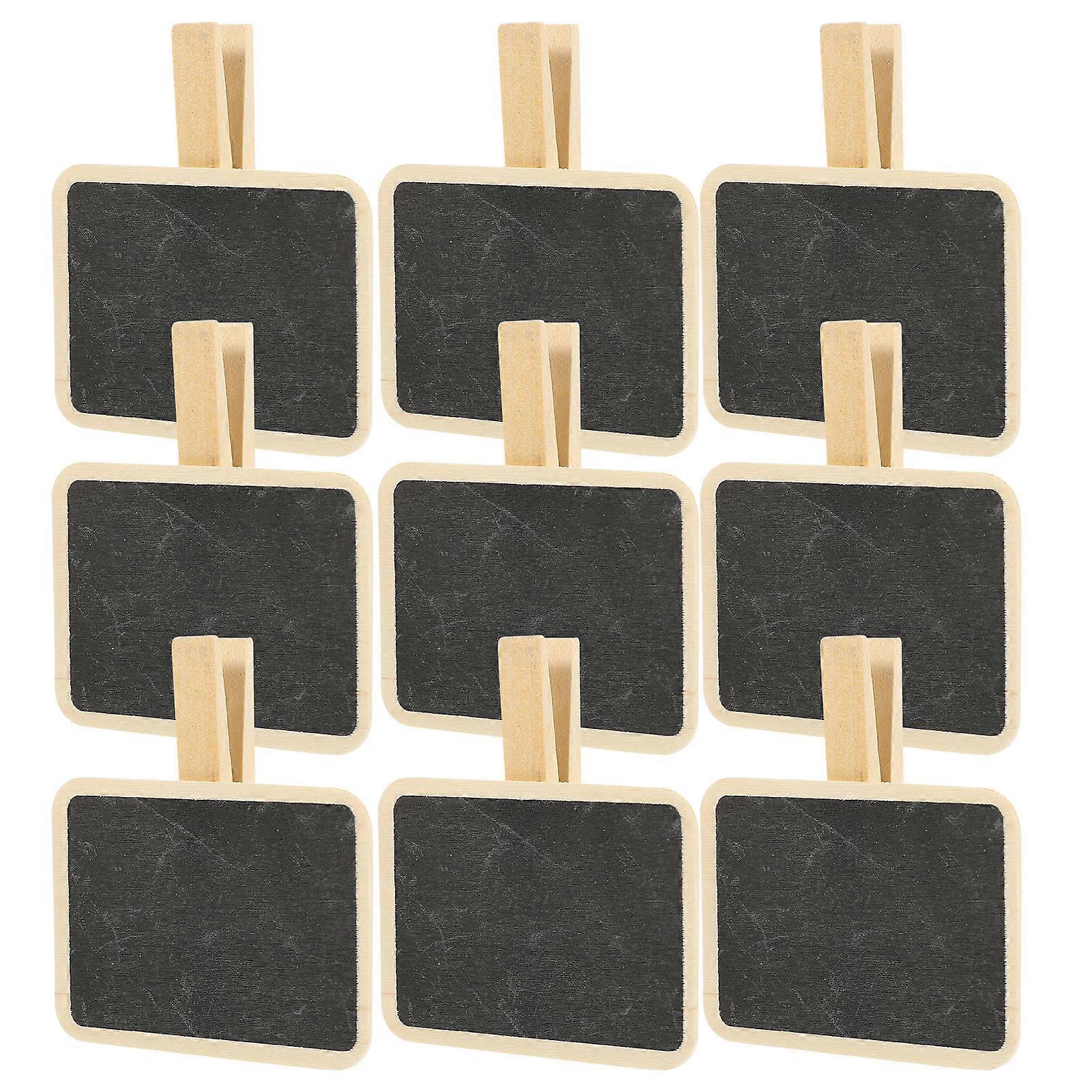 Mini Blackboard Set For Craft Projects In Coffee Shop Decor 10Pcs Black Rectangle With Clip