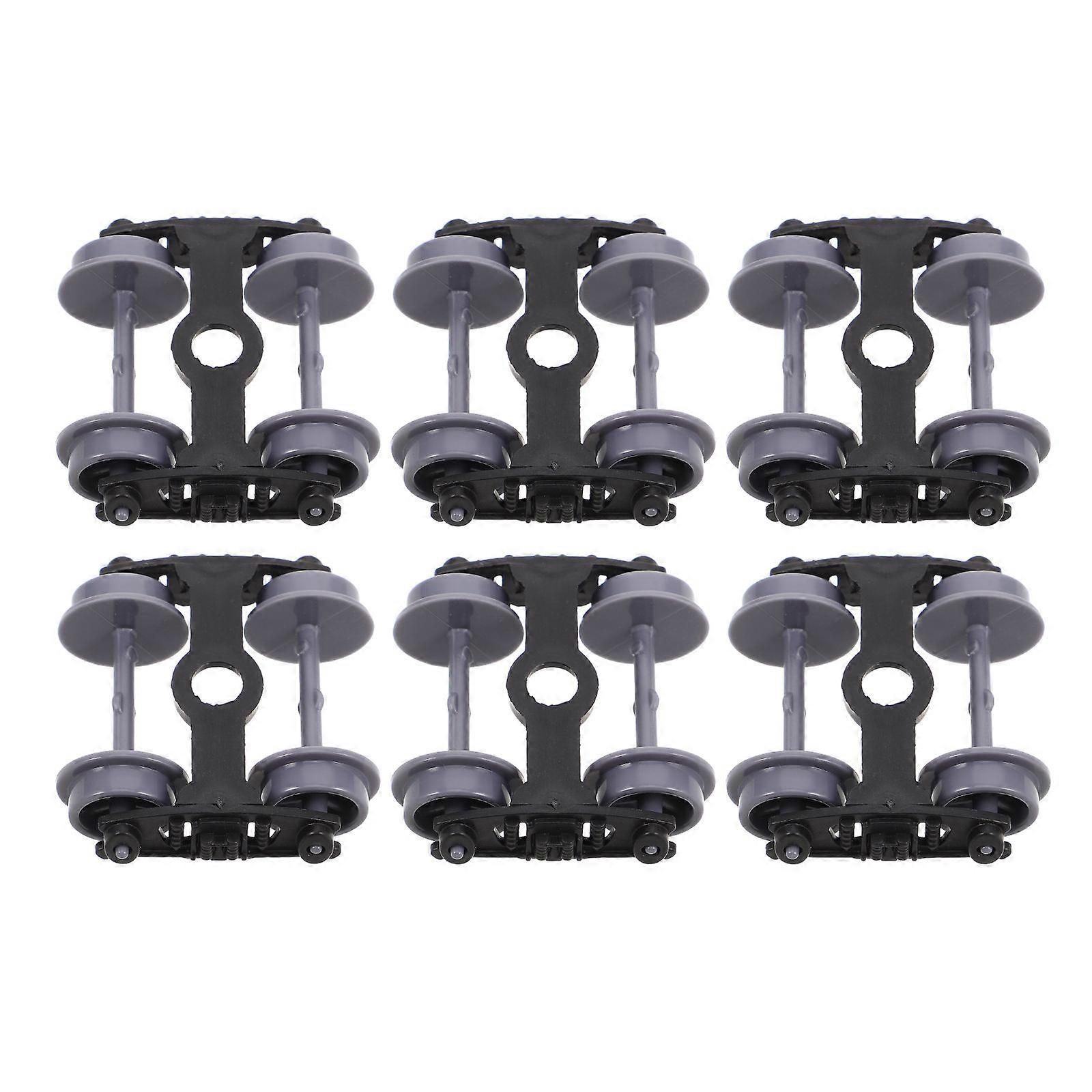 6 stk modelltoghjul reservedeler for DIY-håndverk glatt overflate, enkel installasjon, kompatibel med modelltog for gutter