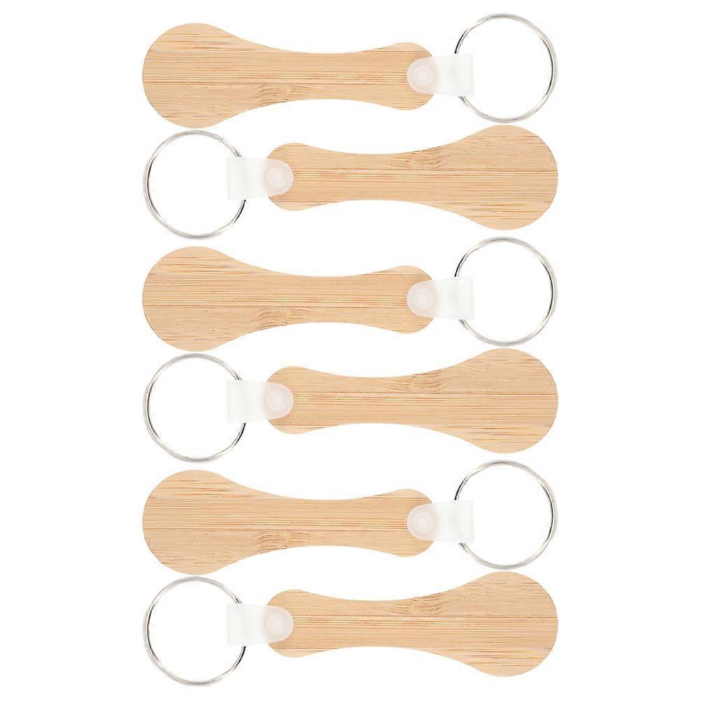 Trolley Cart Token Keychain 6Pcs Bamboo Lightweight Holder For Easy Grocery Shopping And Daily Activities