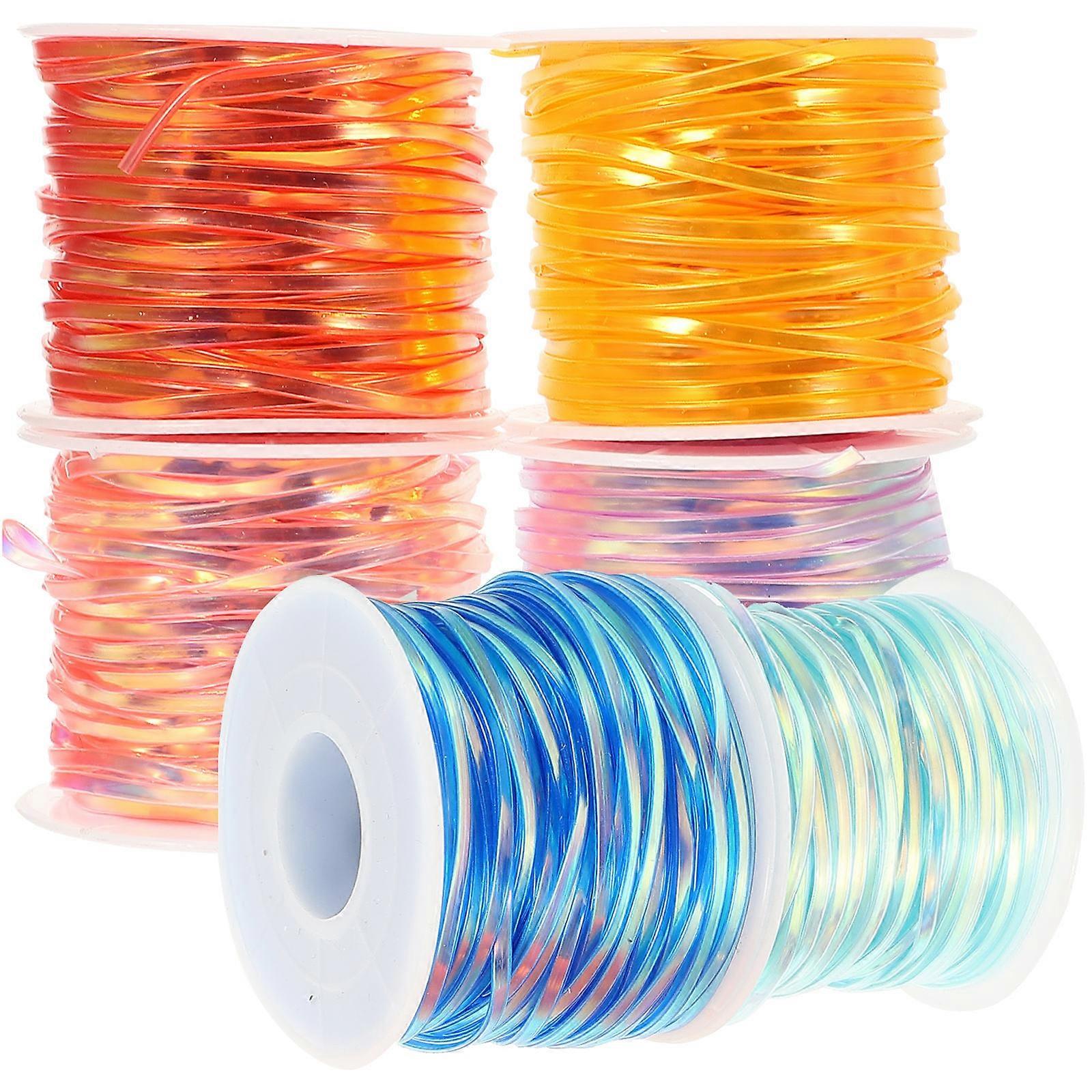 Diy Colored Flat Threads Bracelet Making Kit PVC Lacing Cords for Keychains Woven Crafts Durable Plastic Rope for Jewelry Home Accessories