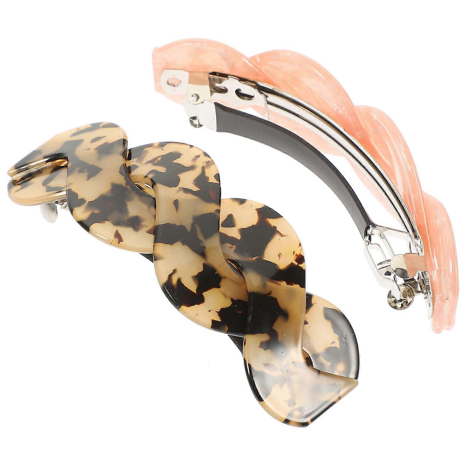 Aesthetic Hair Clips 2Pcs Acrylic Bow Hair Styling Tools Assorted Color For Weddings Engagements And Daily Wear