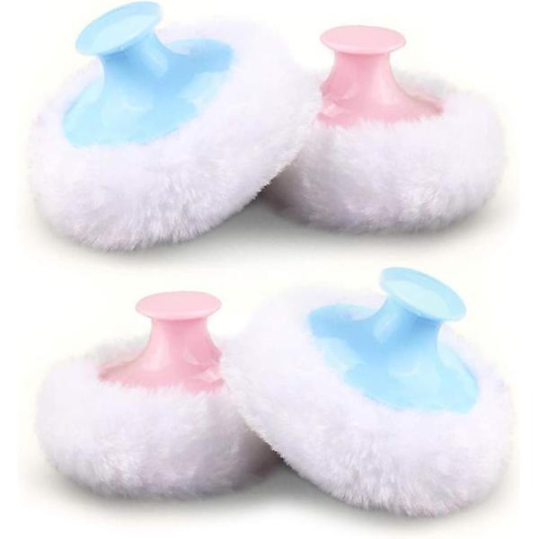 4 stk pudderpuffer, babytalkum for kropp og ansikt