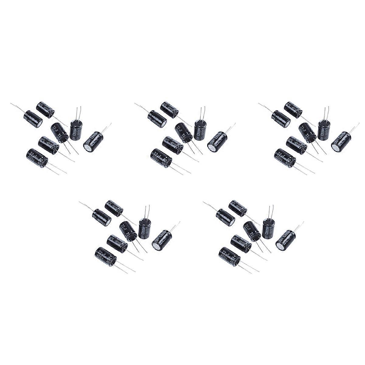 50 Pcs 22UF 400V 105C Radial Electrolytic Capacitors Black 13mm x 21mm