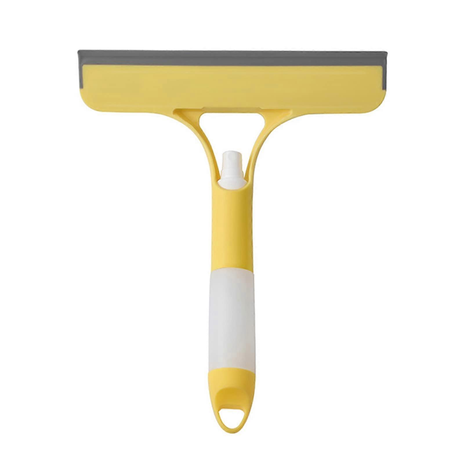 Double-Sided Glass Shower Squeegee Handheld Cleaning Tool for Kitchen, Bathroom, Windows, Yellow Color