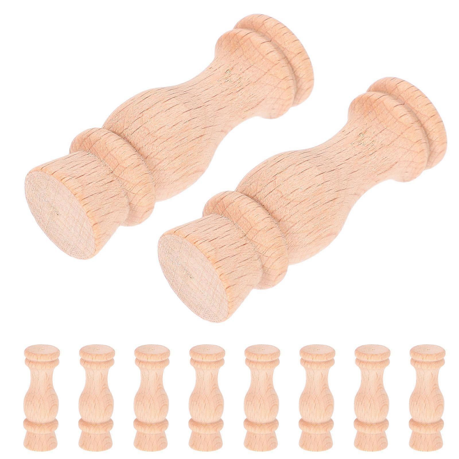 Elegant Unfinished Wood Spindles for Decorative DIY Projects with Hardwearing Material and Khaki Color 10pcs