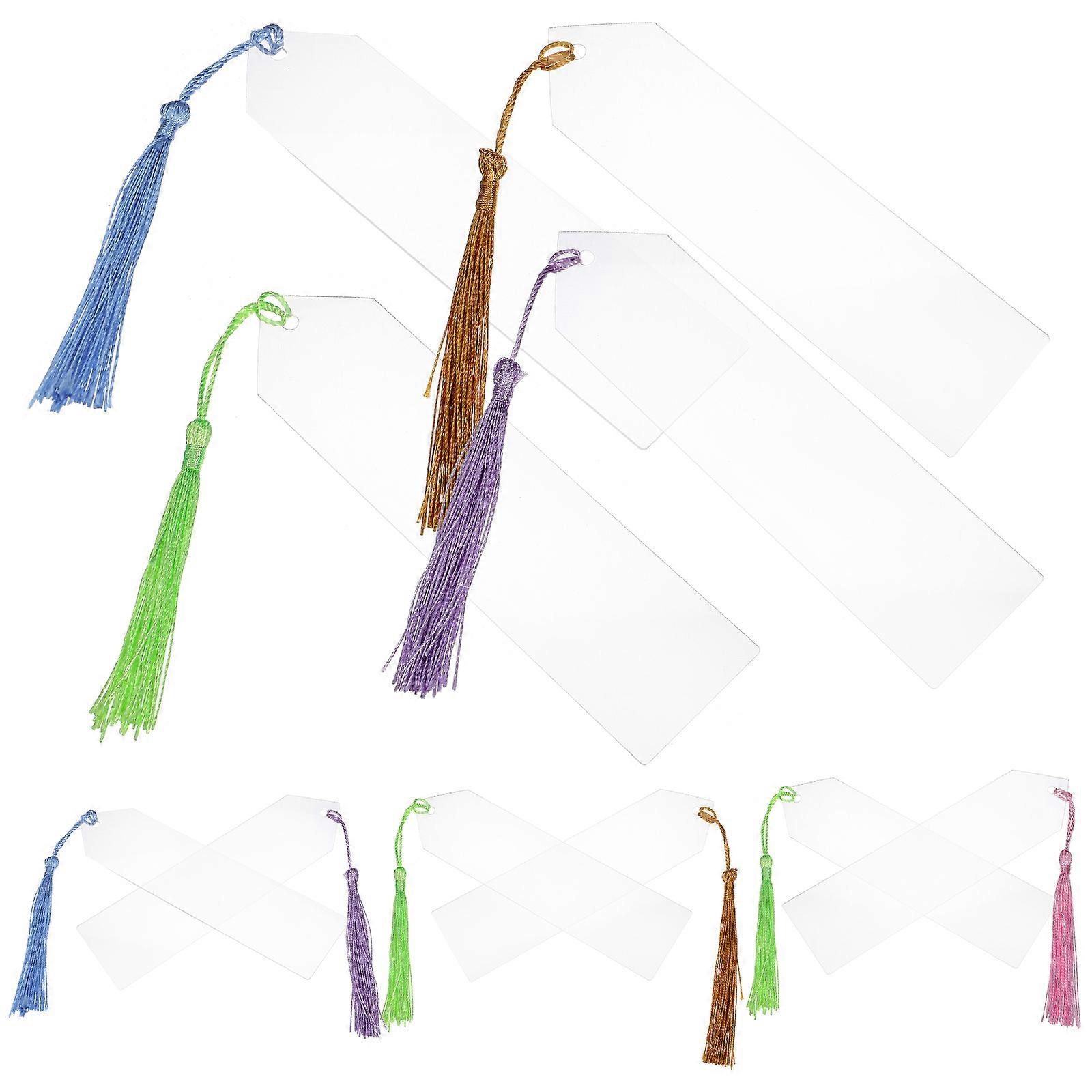 Blank Bookmarks With Tassels Page Marker Unfinished Bookmarks Friends Reading Waterproof 1 Set