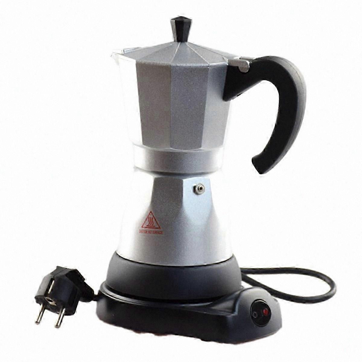 6-Cup Electric Espresso Maker with Portable Design and Detachable Components for Convenient Brewing