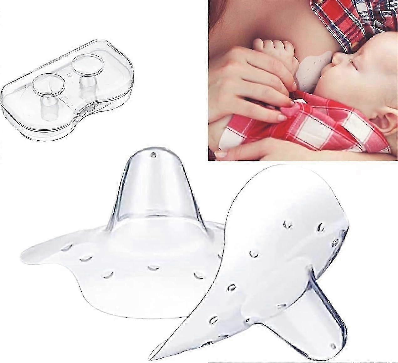 Nipple Shields Breastfeeding,Contact Nipple Shields, Nipple Shield Guards for Newborn Baby Nursing - Help with Latch Difficulties, Flat or Inverted Ni