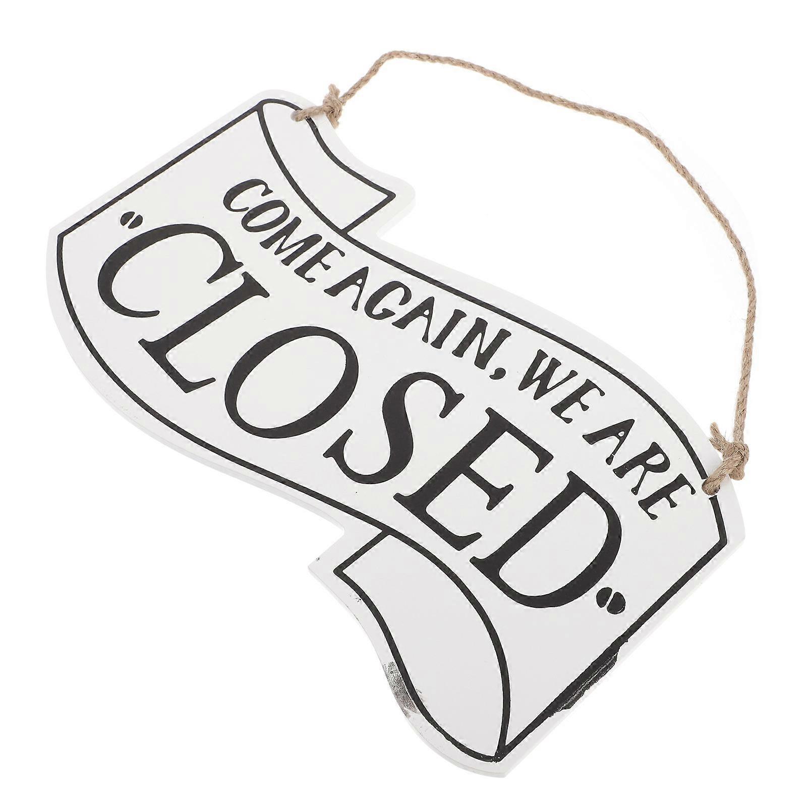 Vintage Style Double Side Door Hanging Open Sign Made of Synthetic Material White