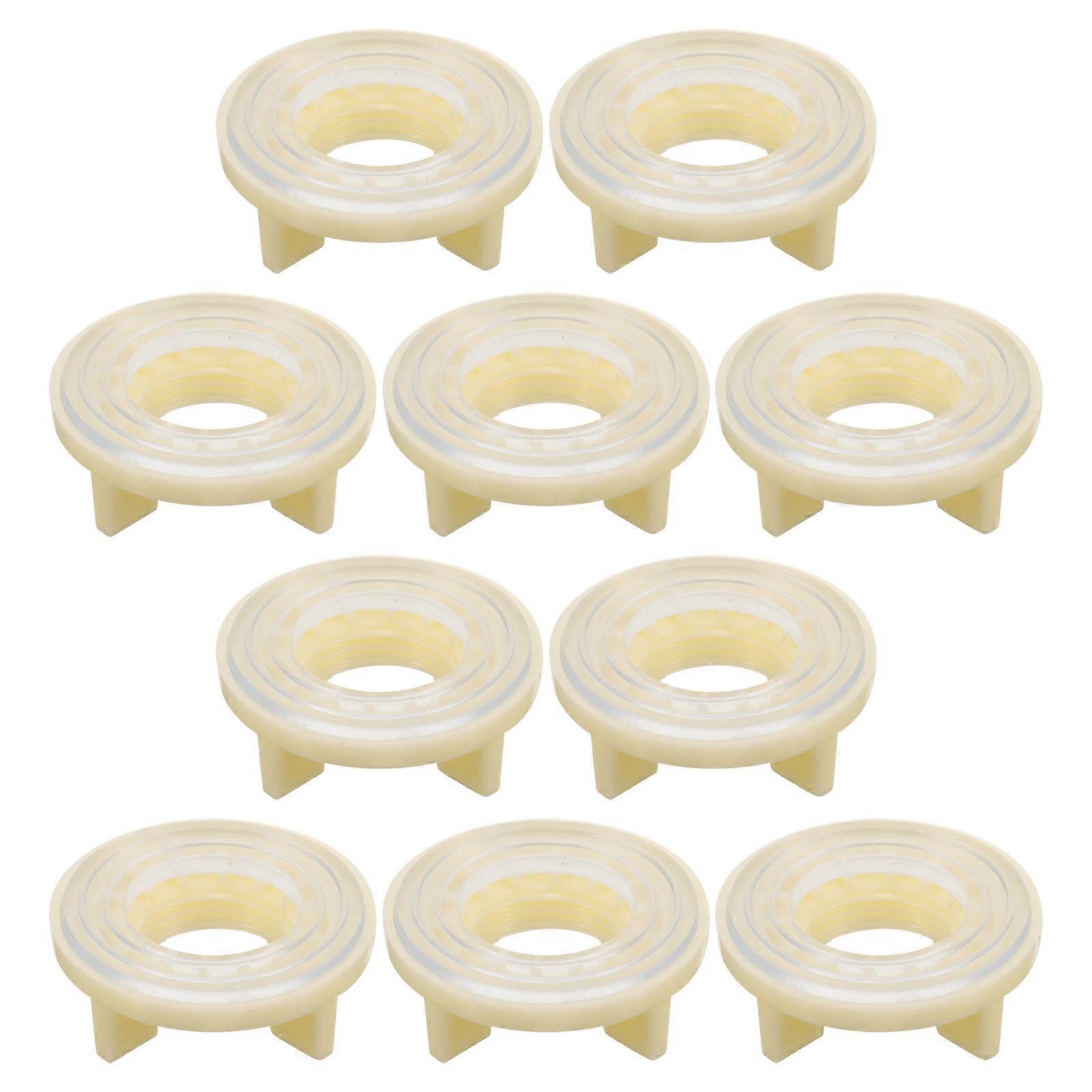 10 Sets Faucet Fixing Nuts and Washers in Light Yellow Plastic for Kitchen and Bathroom Faucet