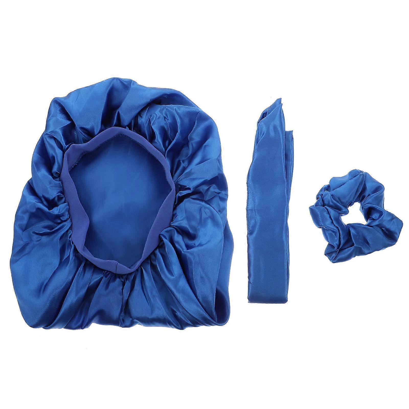 Satin Cap For Hair Sleeping Suitable For Women With Long And Thick Hair Featuring Reusable Hair Protection 3Pack