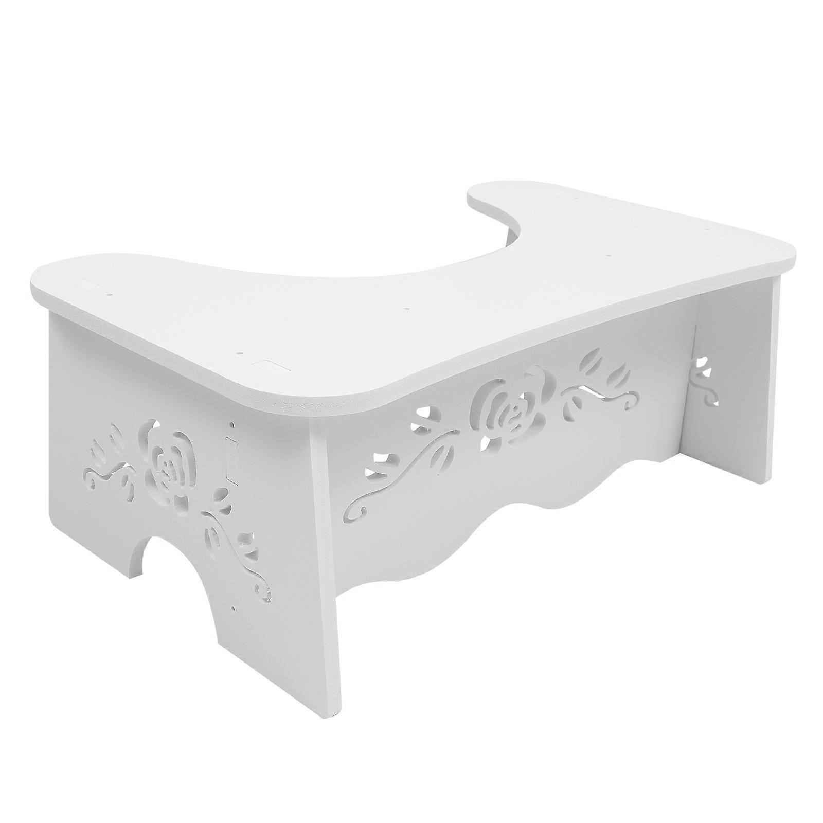 Toilet Foot Stool For Bathroom Use 18.7×10.8×6.9in White Stable Design 1Set