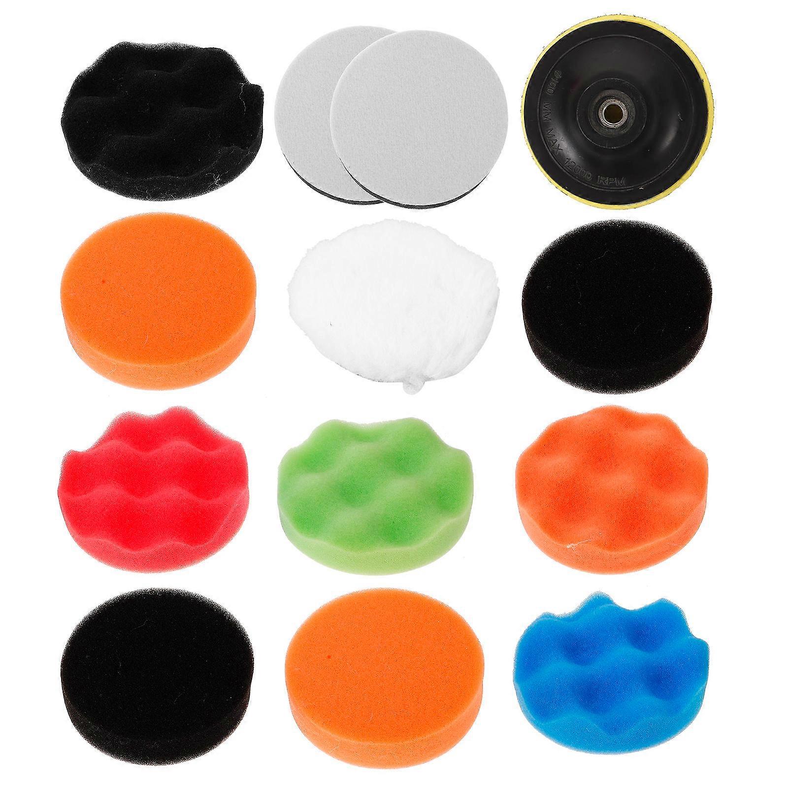 Car Buffing Pads 1 Set Buffing Sponge Polishing Pad Set Car Maintenance 10.00X10.00X2.20CM Assorted Color Waxing