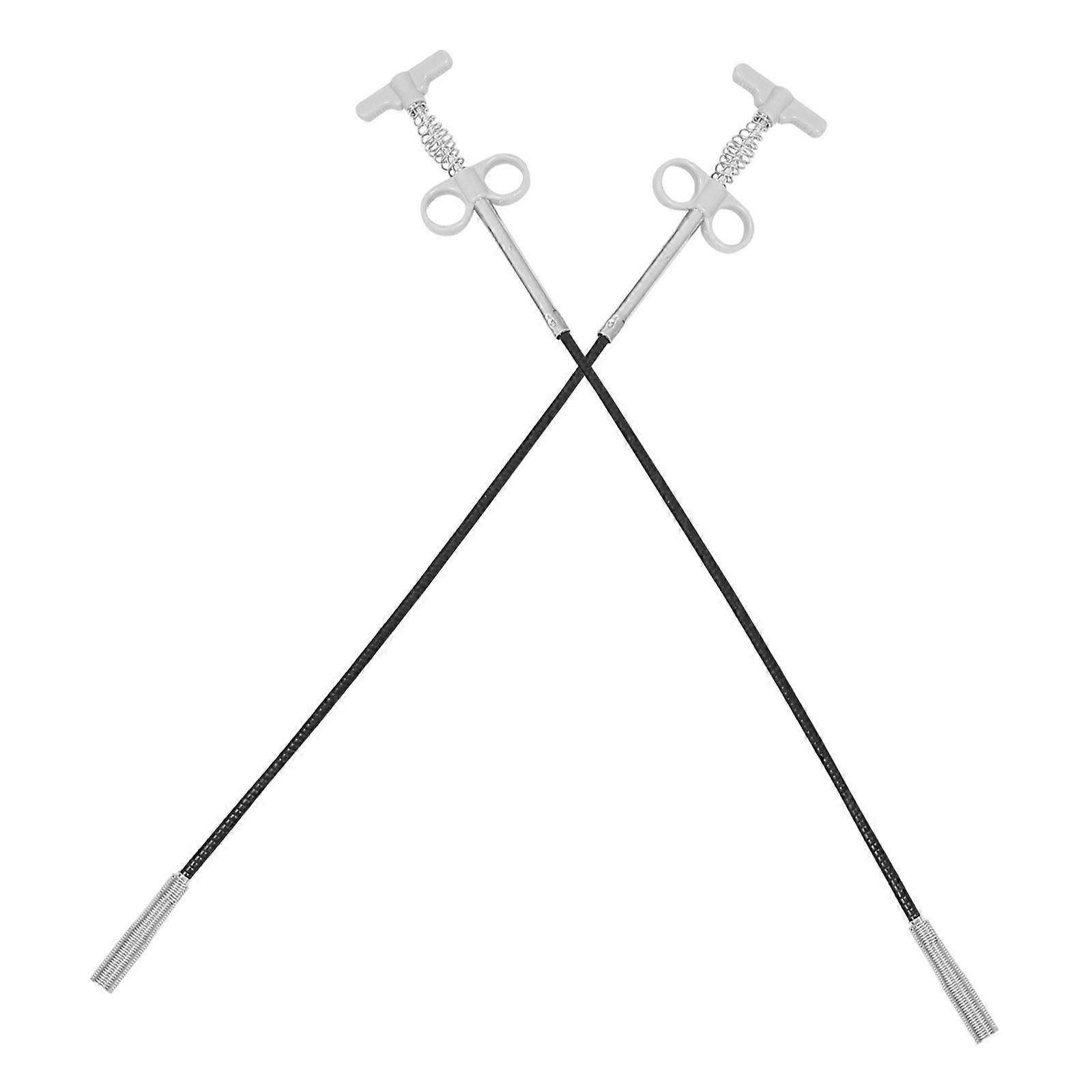 Pipe Clearing Tool 2Pcs Drain Cleaners For Home Use Sink Bathroom Kitchen And Toilet Light Grey Blocking Removal