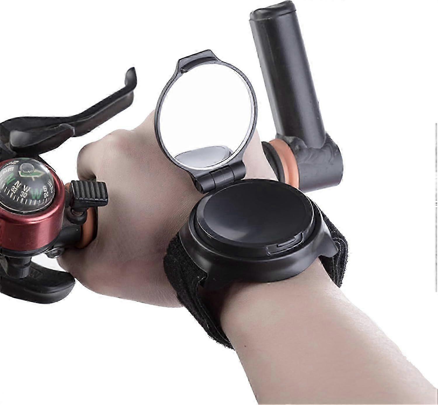 Cycling Bike Mirror, Bicycle Rearview Mirror, Adjustable 360 Rotatable Bike Mirrors, Wrist Guards Wristbands Rear View Mirror for Cyclists Mountain