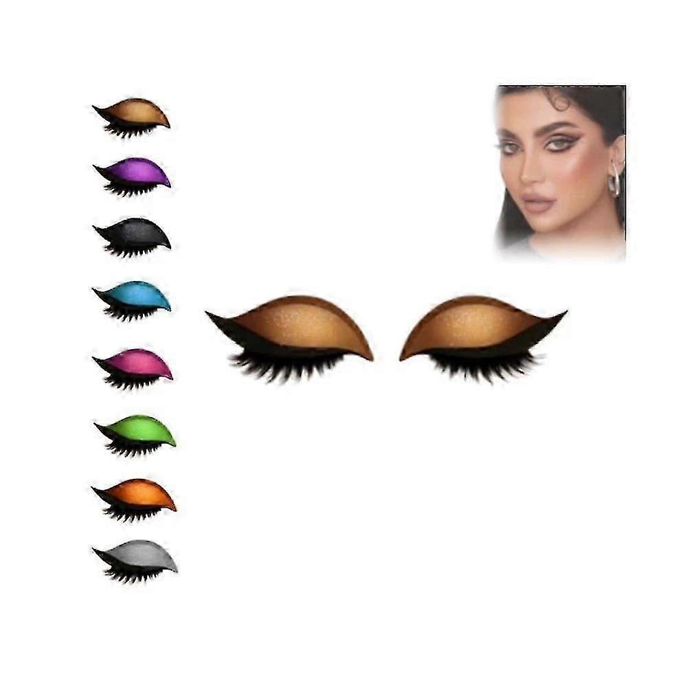 A Pair of Lazy Eyeshadow and Eyelash Makeup Sticker Patches.y