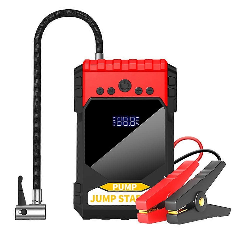 Multifunctional Car Jump Starter Power Pack 1000A Peak with Digital Tire Inflator 150PSI for 5.0L Gas 3.0L Diesel Engines