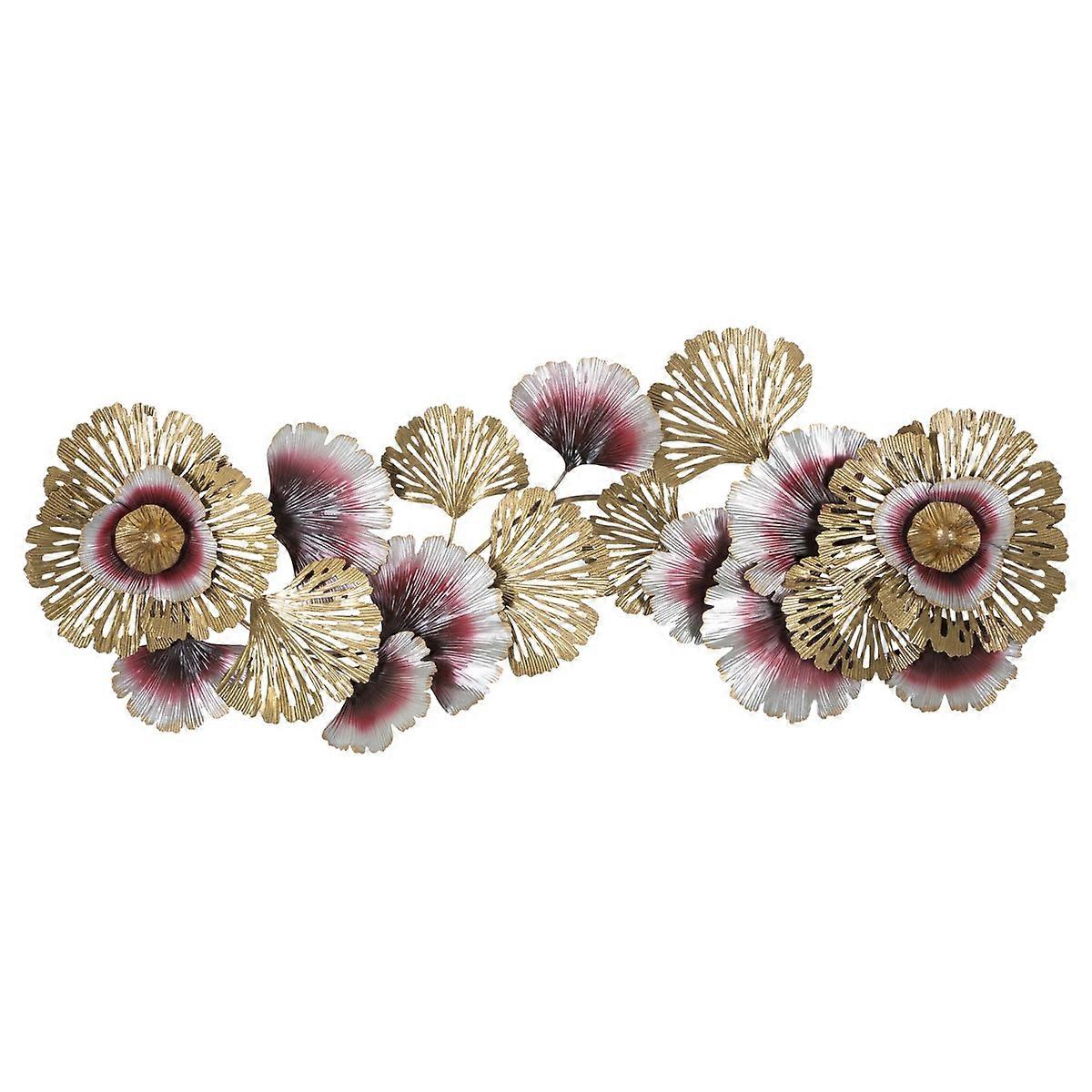 Decorazione in Metallo 3D Fiori 15, Multicolore, Metallo, 130x5,5x54 cm