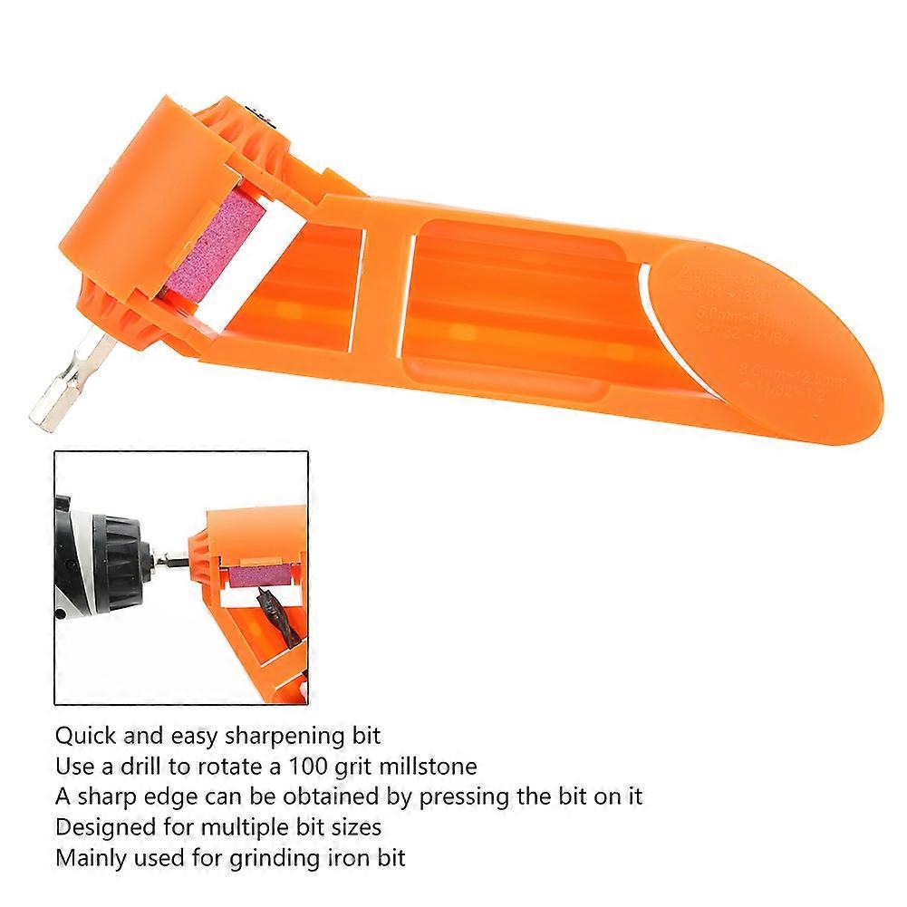 Portable Drill Bit Sharpener Straight Shank Twist Electric Grinding Machine Sharpening Power ToolOrange 