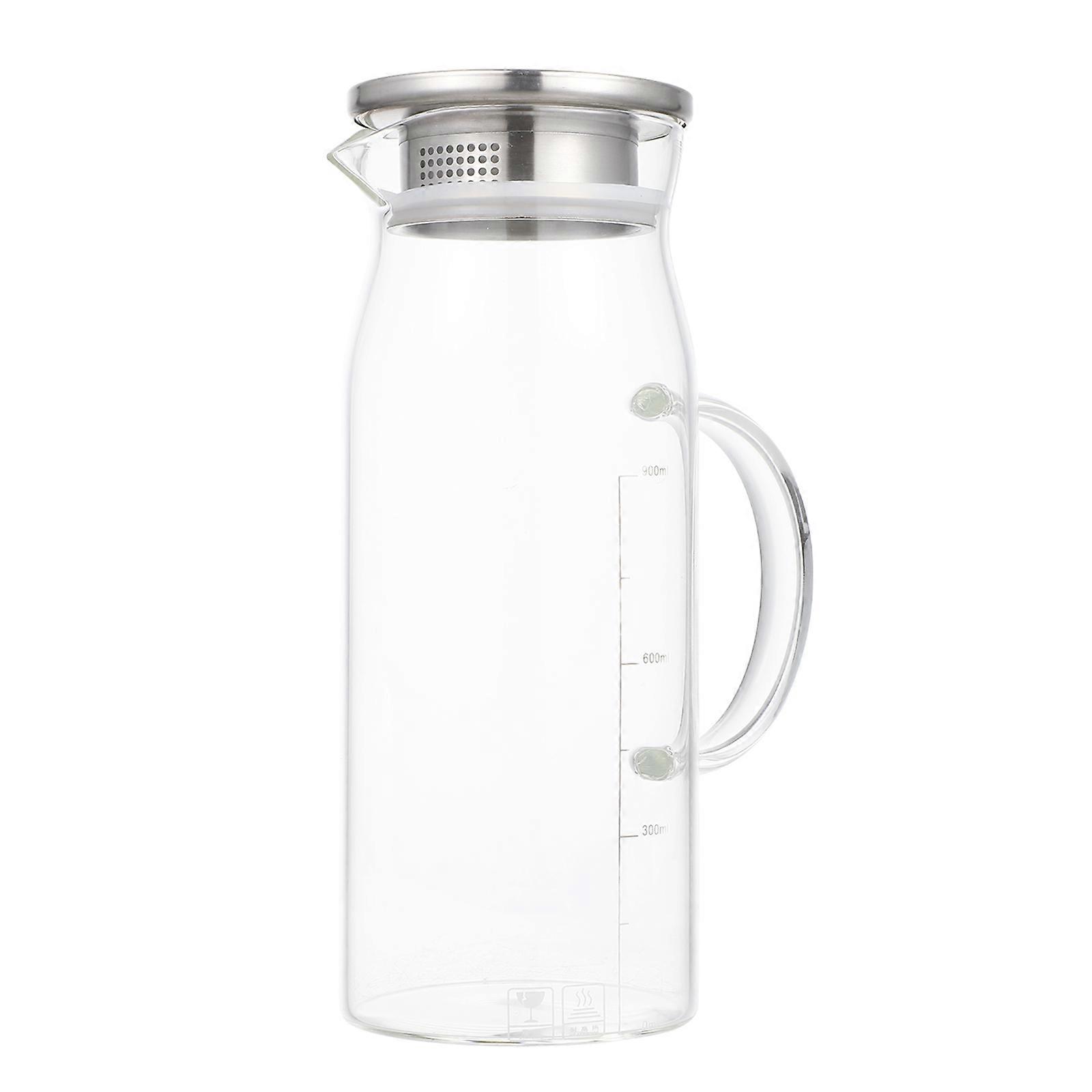 Transparent Glass Water Pitcher Cooling Container For Hot Tea Juice Beverages Sturdy Design For Home Use