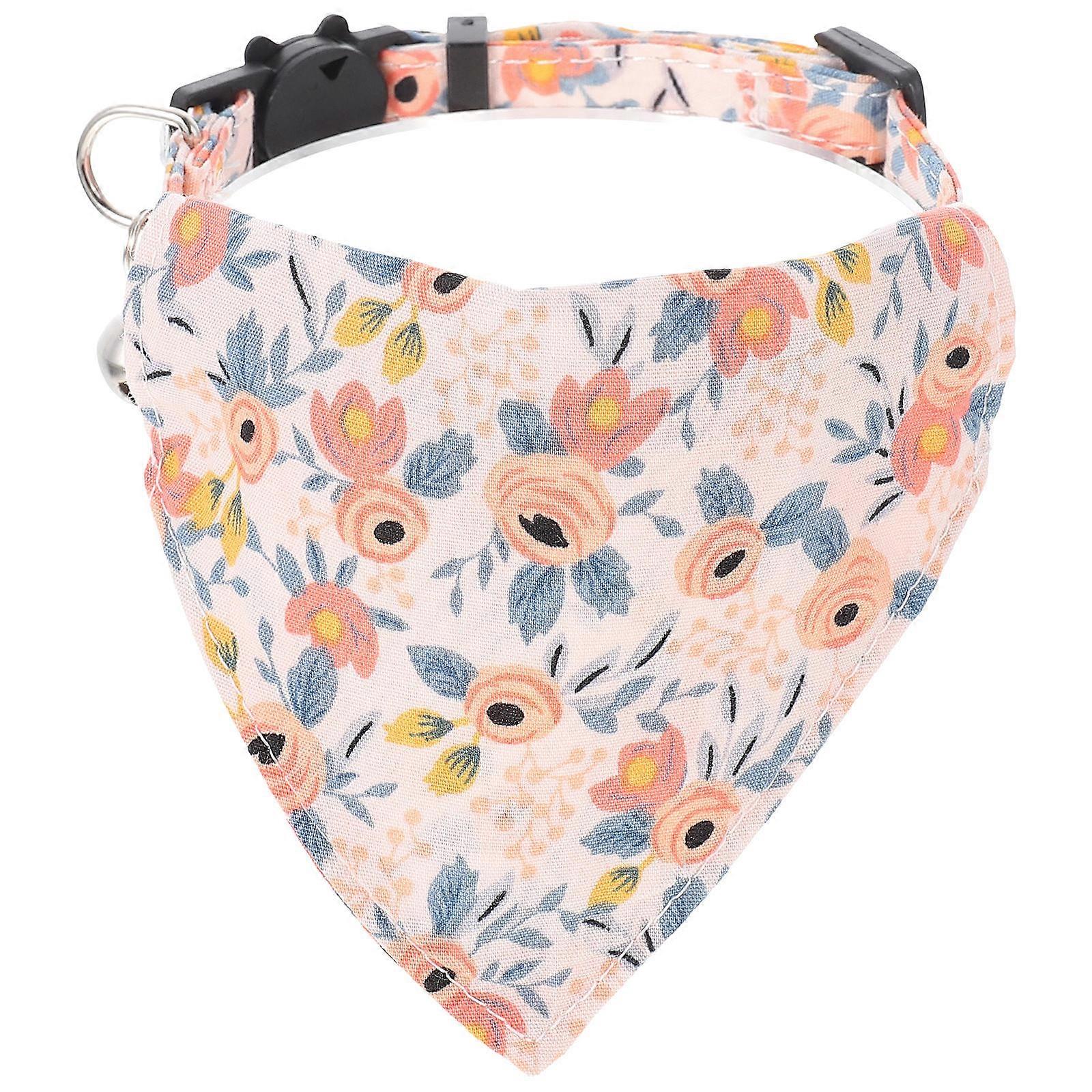 Pet Bib Triangular Cat Bib for Party Cotton Pink Saliva Absorption 1 Set