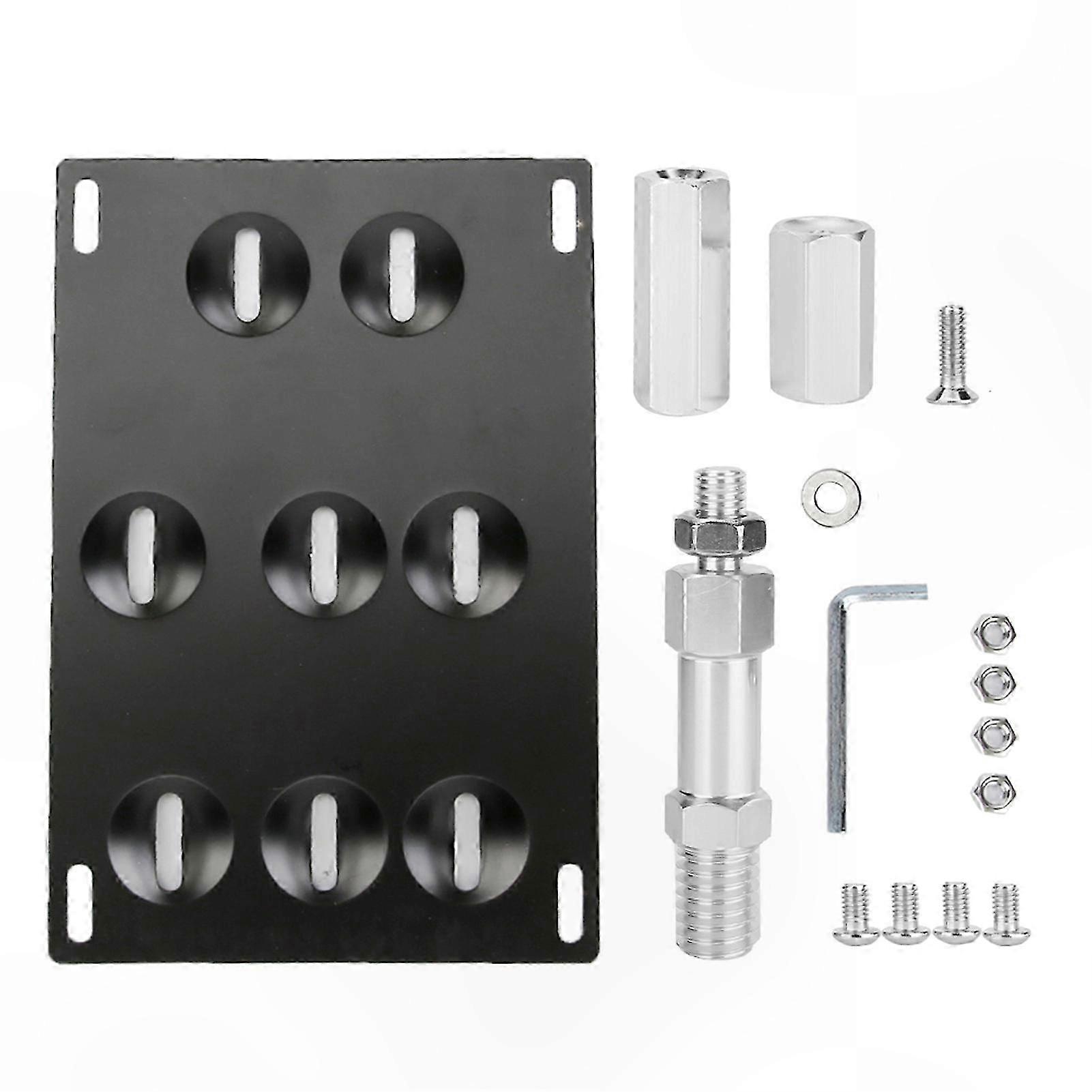 Adjustable 8-Hole License Plate Mount Bracket for Car Front Bumper Tow Hook