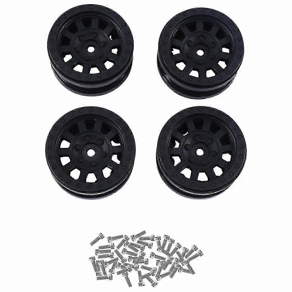 4er-Pack Kunststoff Beadlock Räder für RC Crawler im Maßstab 1:10, kompatibel mit Axial SCX10, Wraith, RR10, Capra, RBX10, TRX4 Modellen