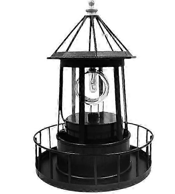 Solar Powered Rotating LED Lighthouse Courtyard Light