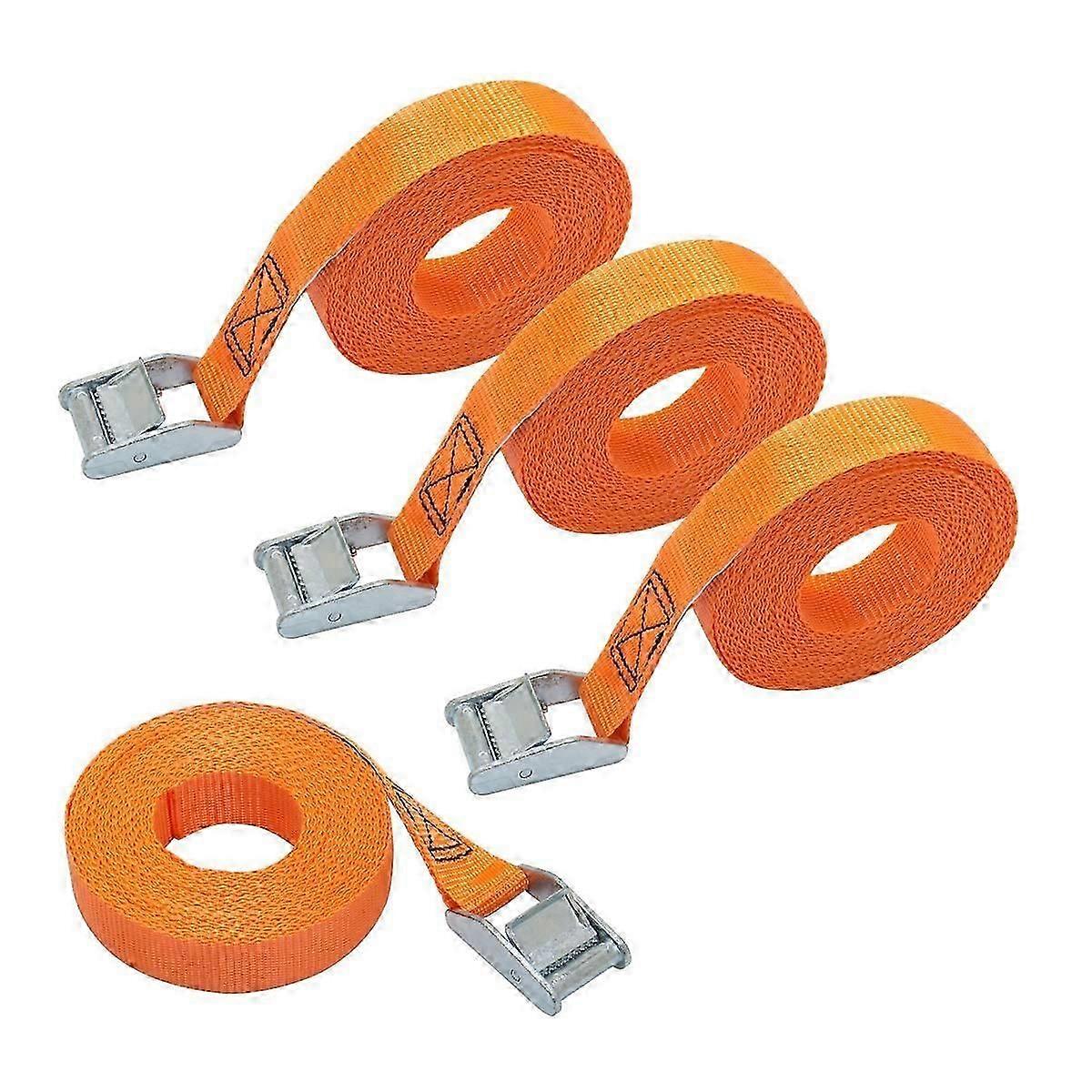 Lashing straps, length 6 m, width 25 mm, load capacity 150 kg, orange (pack of 4)