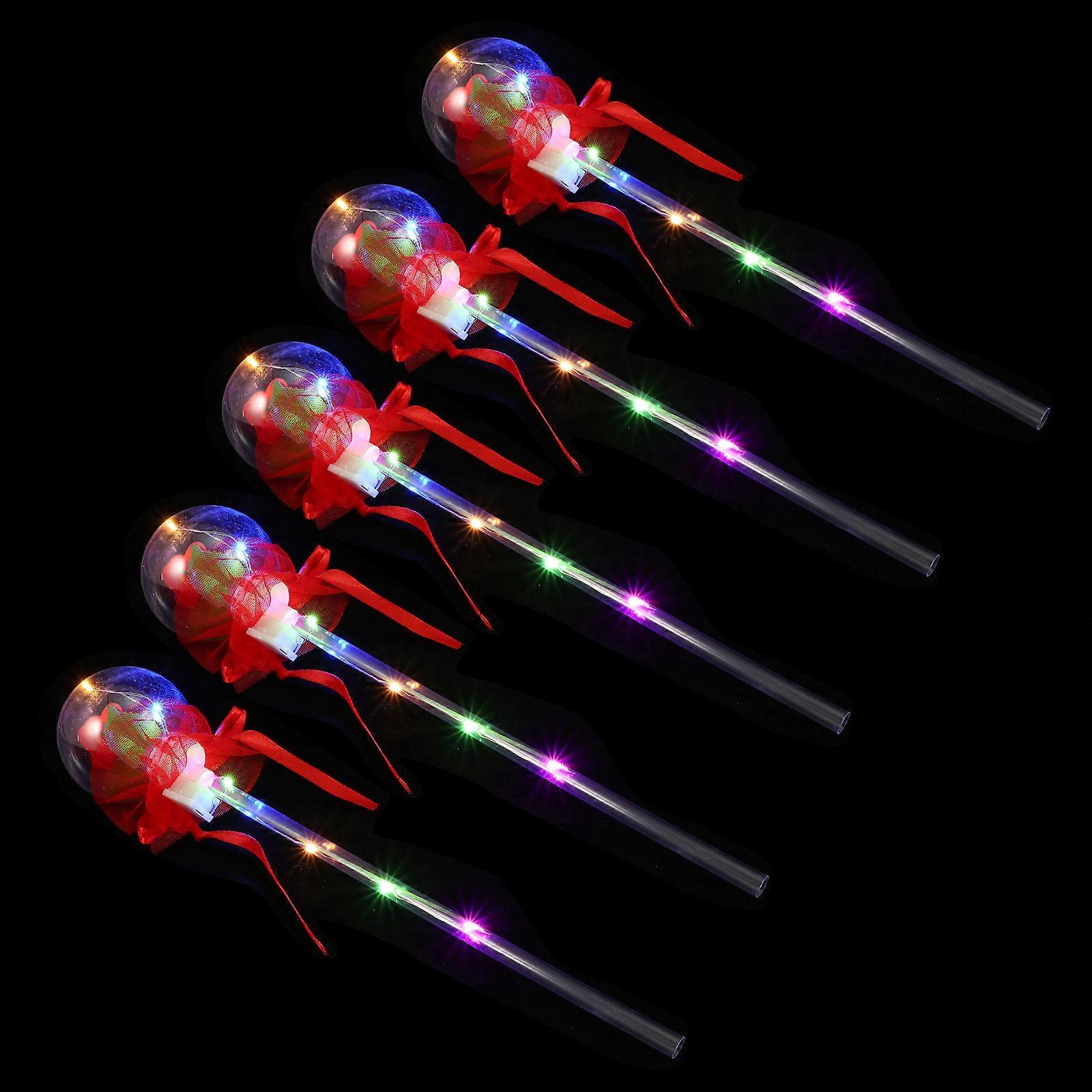Decorative Fairy Sticks Kids Toys Weddings Assorted Color Plastic Glowing 5Pcs
