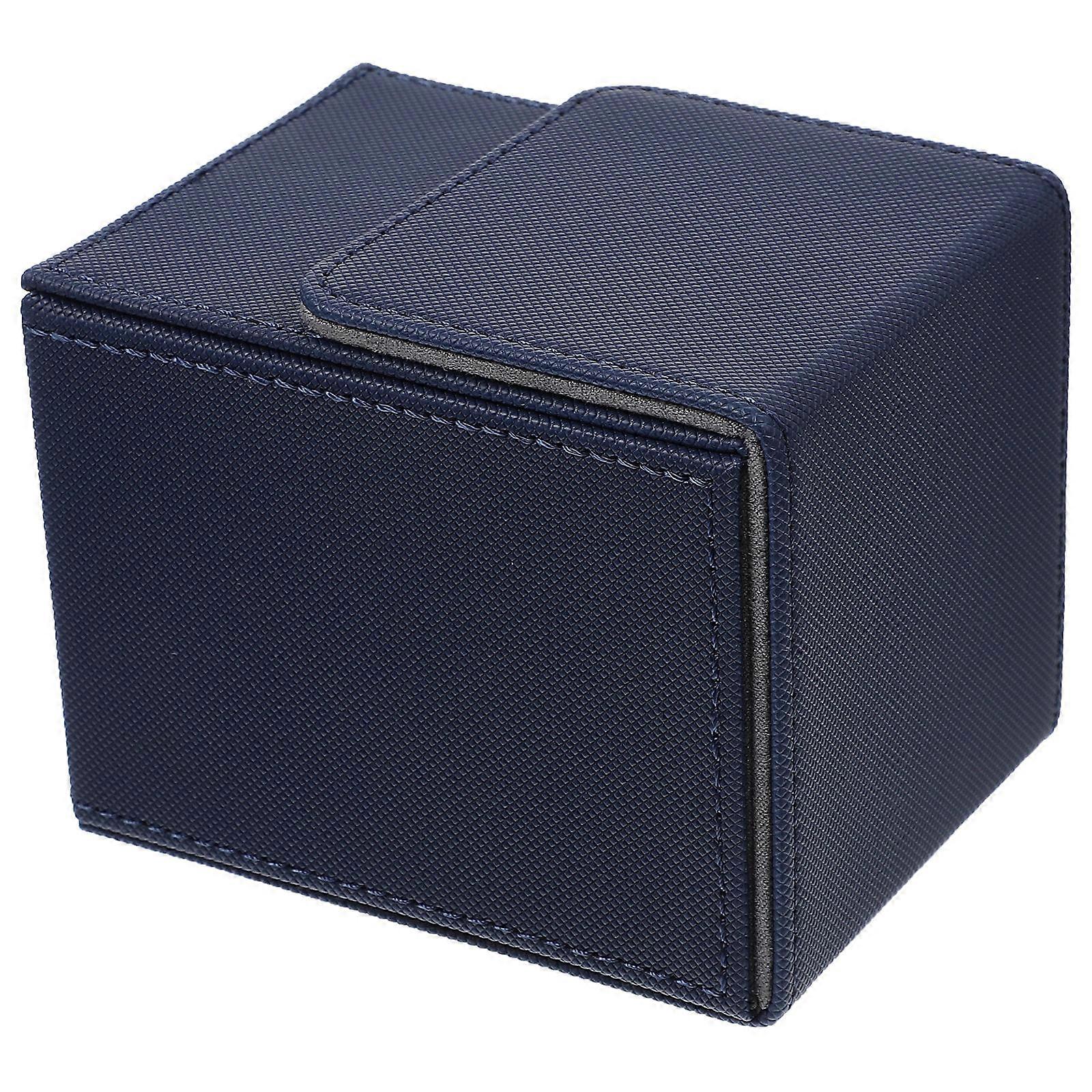 Card Case Storage Box for Game Cards Pu Dark Blue Suitable for Travel 1Set