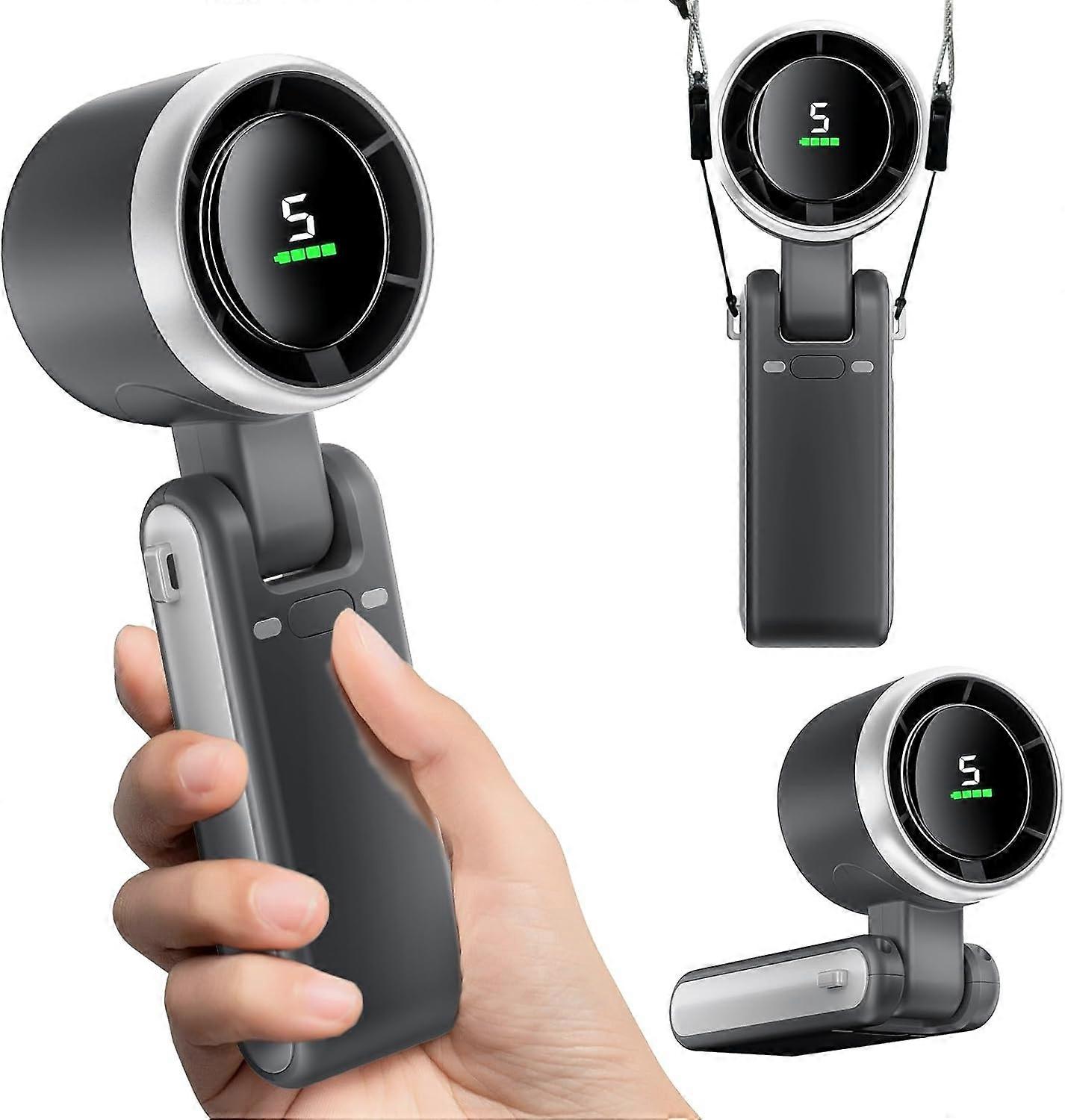 Portable Handheld Mini Fan, Foldable Powerful Winds Turbo Fans, Usbrechargeable Personal Fan With 5 