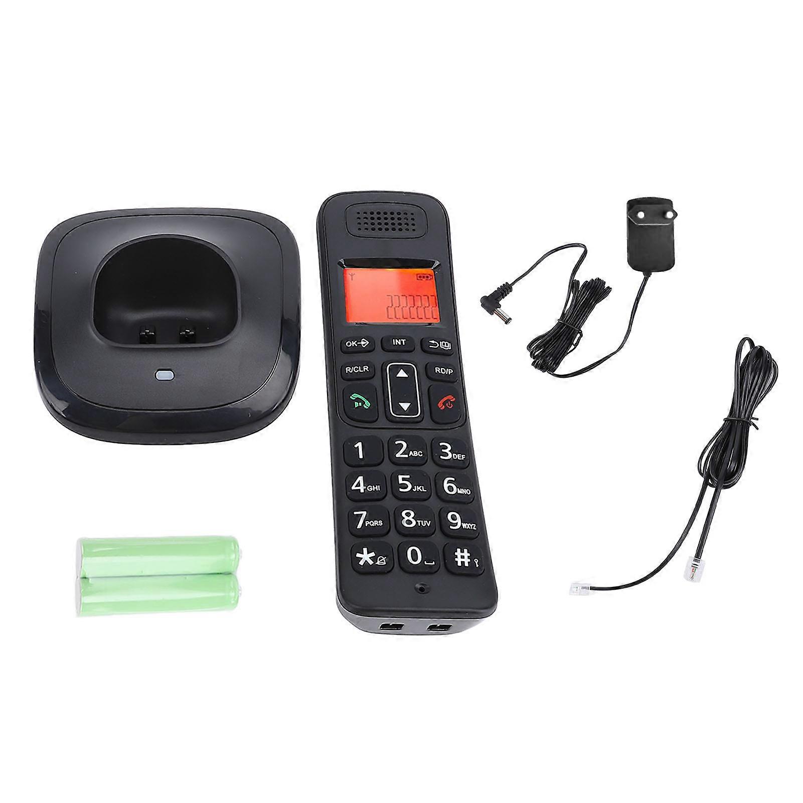 Cordless Phone with Caller ID Waiting Call Block Full Duplex Handset Speakerphone Orange Backlit Display Large Buttons for Elderly