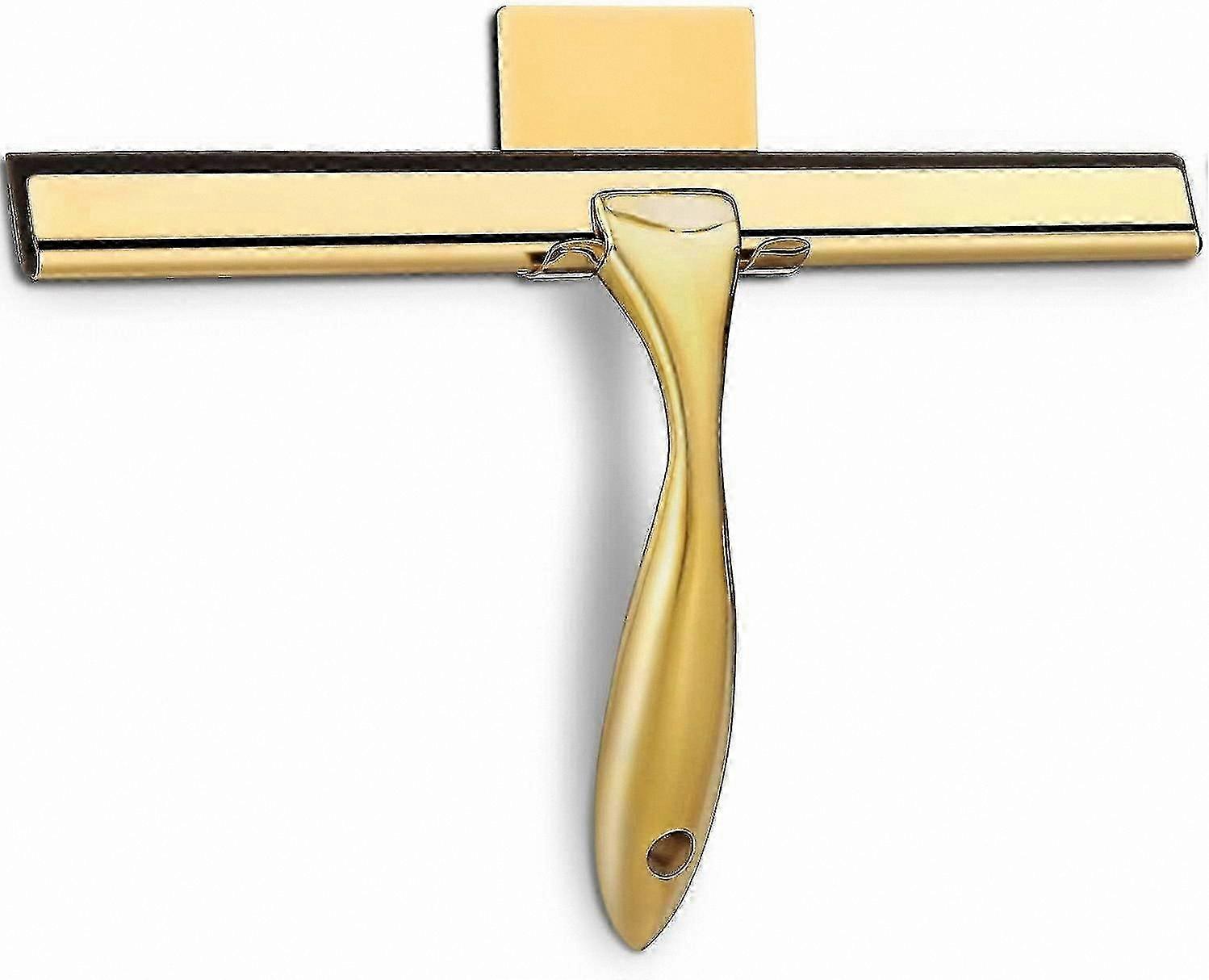 Stainless Steel Squeegee for Bathroom, Glass, Car, and Window Cleaning - Durable Black Handle Multi-Function Tool