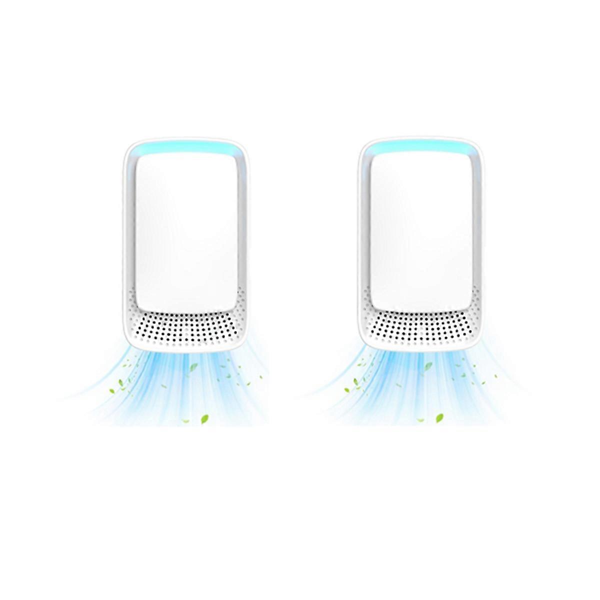 2 Pcs Quiet Plug-in Air Purifier for Home Negative Ionizer Technology for Bedroom Pet Kitchen Office EU Plug