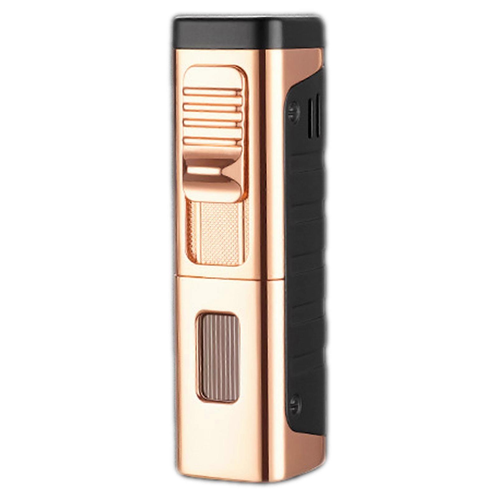 Refillable Cigars Lighter With Fuel Window Powerful Jet-Flame All Purpose Cool Lighters Camping Survival Kit Must-Have
