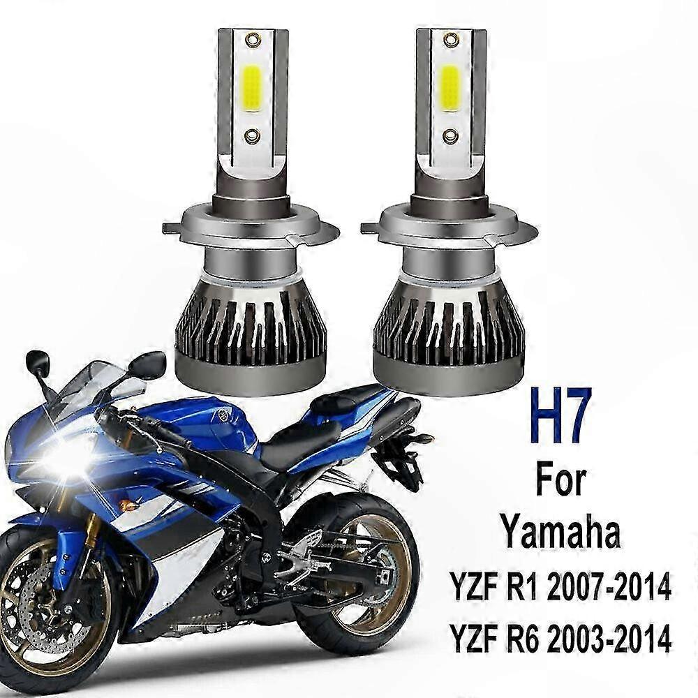 6000K H7 LED Bulbs for Motorcycle Headlights 2003-2014 Models Replacement
