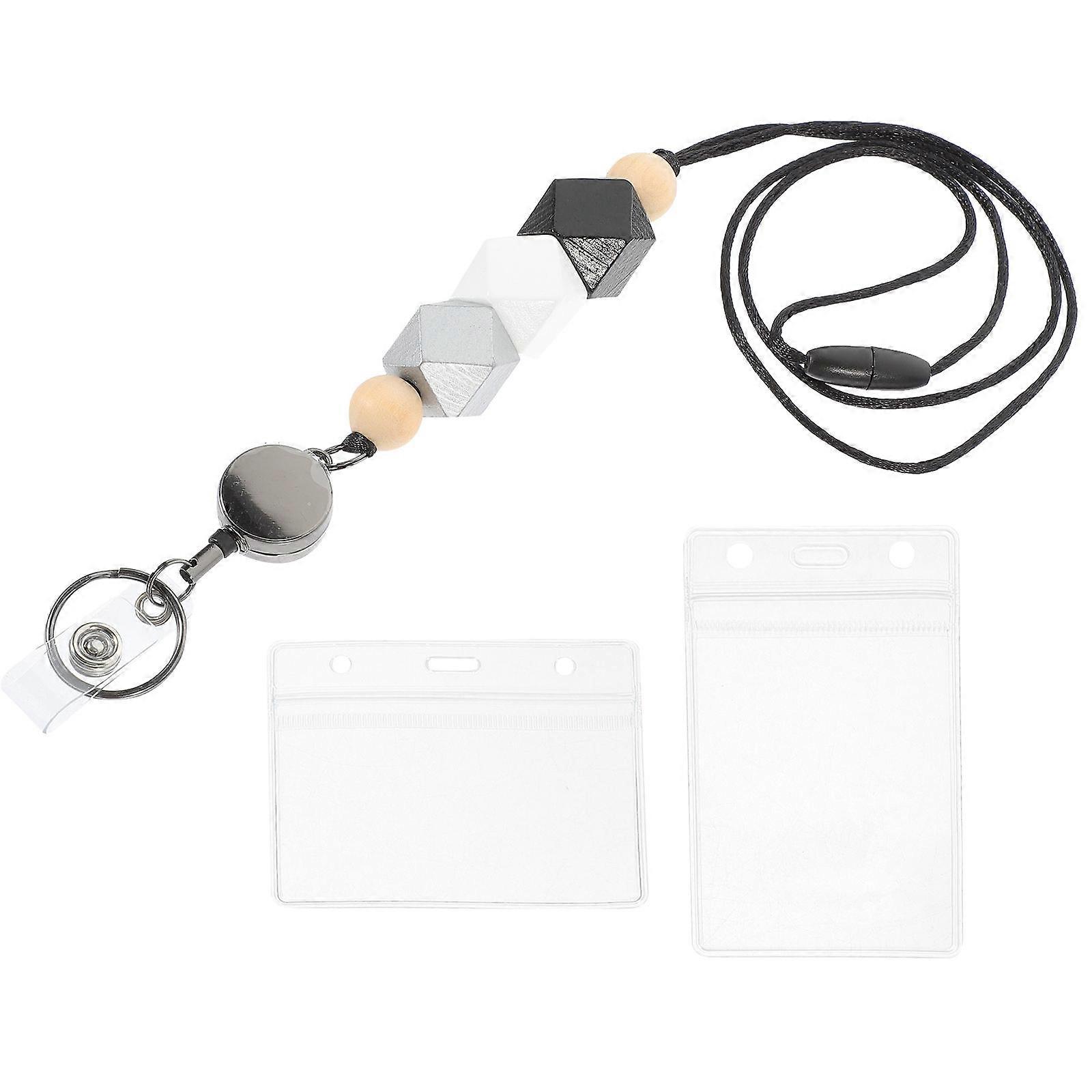 Badge Holder Lanyard Card Holder For Lanyard Secure Employee Id Protecting Id Card Various Occasions Teachers Students 1Set