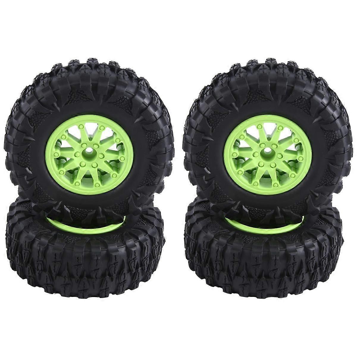 4PCS 2.2 Inch Nylon Plastic Beadlock Wheel 4.72In/120mm Tire with 12mm Combiner Hex for 1/10 RC Roc