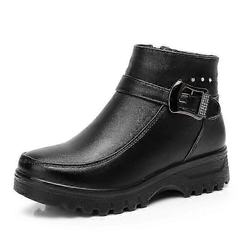 Stivali alla caviglia Waterproof Thick Non-slip Genuine Leather Women