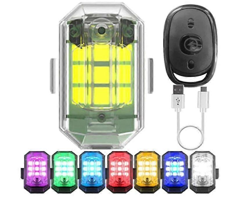 High Brightness LED Strobe Light, Multi-Use LED Strobe Light Protector 7 Colors Mini USB Rechargeable Lighting, Anti-Collision Tail Lights(Green)