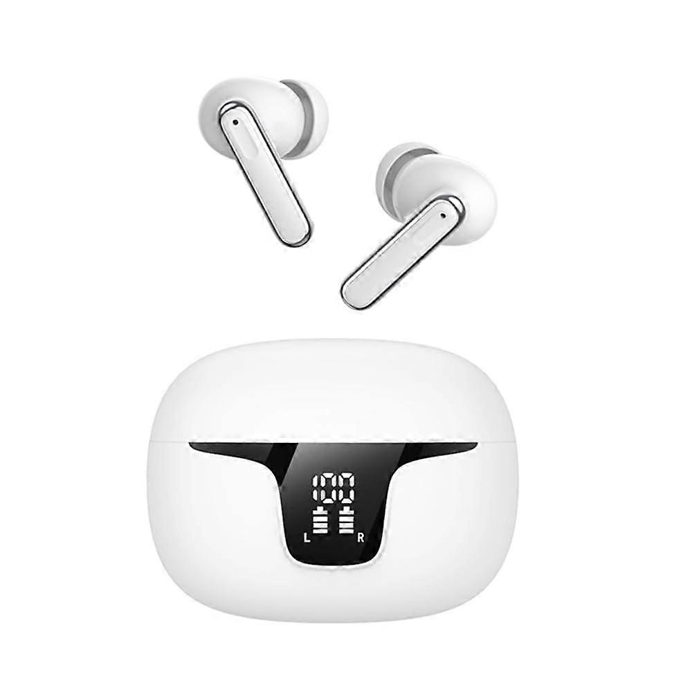 In-ear headphones Bluetooth 5.3 HiFi Stereo with microphone Active noise reduction(White)